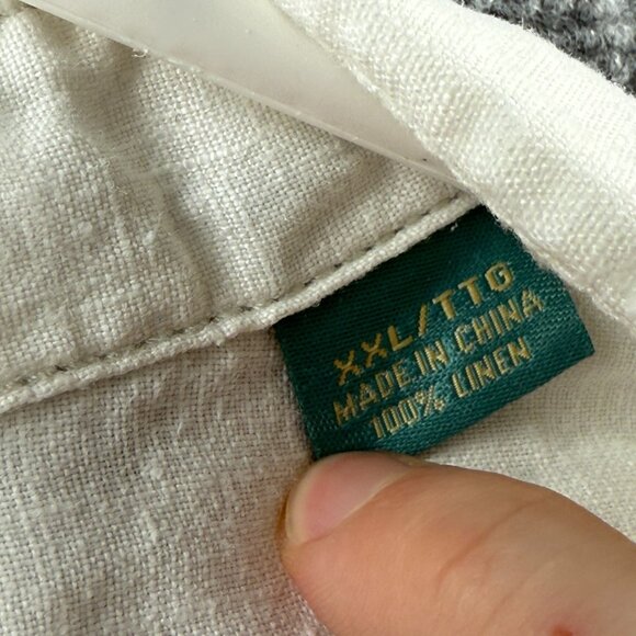 Tommy Bahama 2XL Point Linen White Resort Pocket Men Casual Solid Beach Shirt - Picture 5 of 14